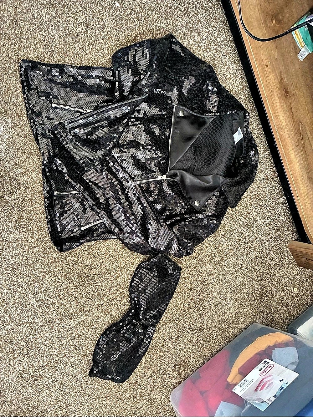 Generation Love Whitney Sequin Moto Jacket Black